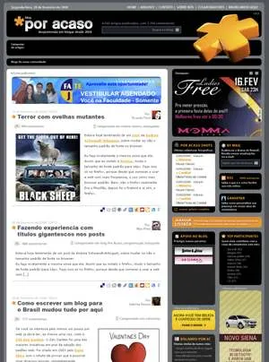 Layout dark do Por Acaso em 2008